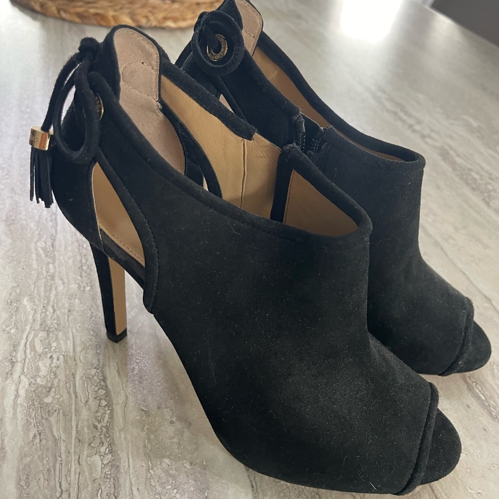 Black Michael Kors Peep-Toe Heels